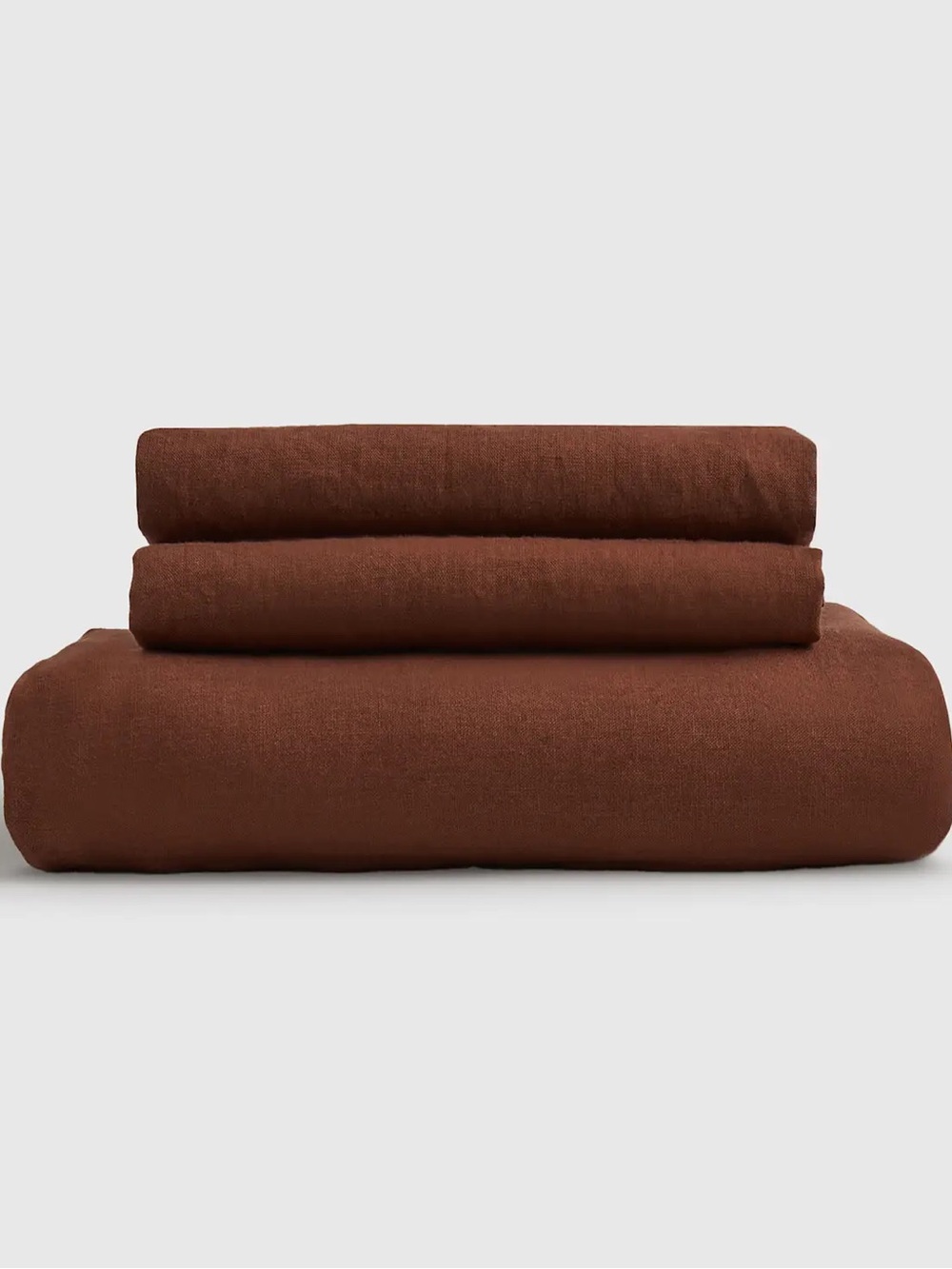 NWOT QUINCE European Linen Fitted Sheet Set - Bordeaux - Cal King - 3 Pieces